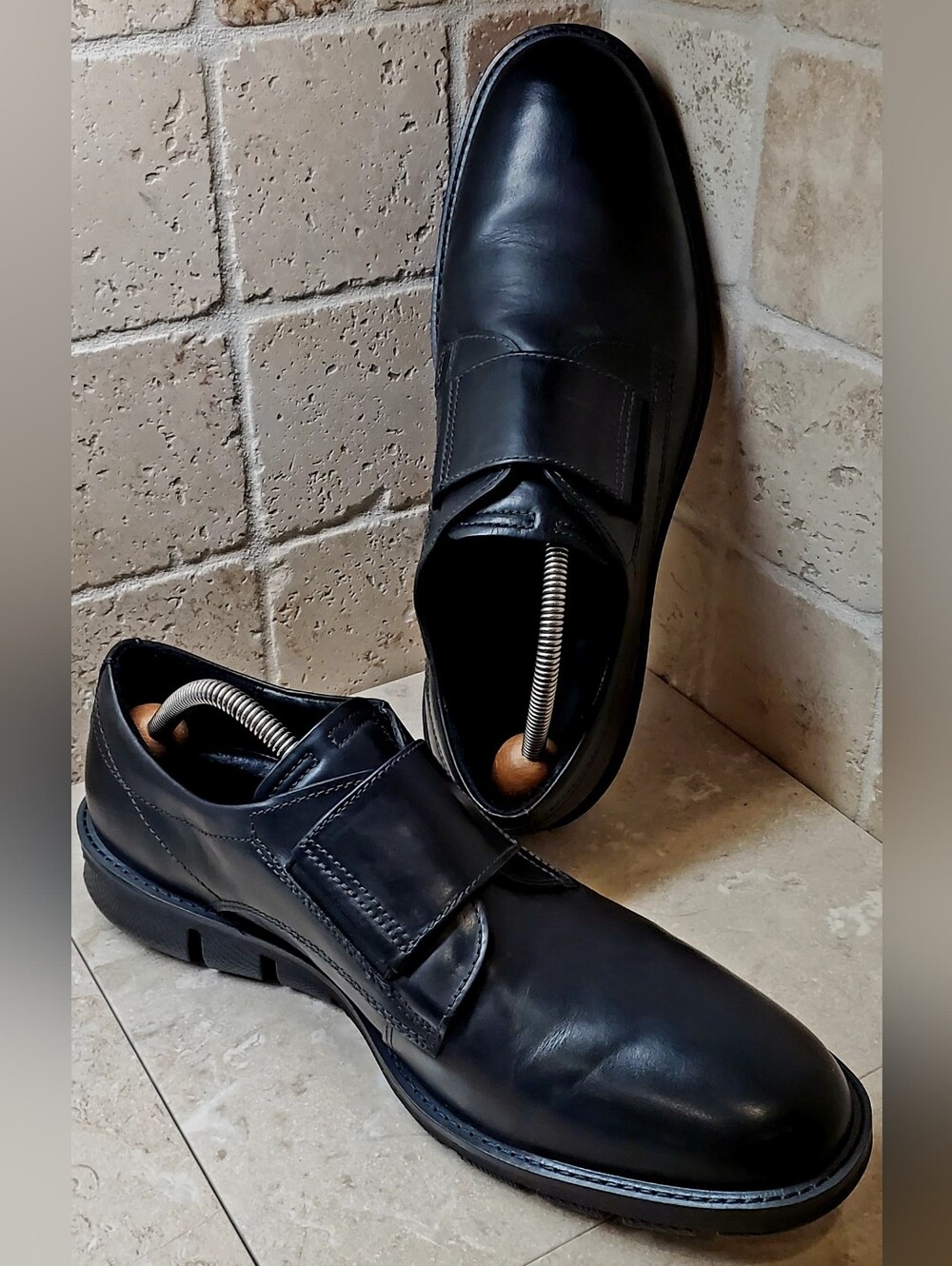 Ecco Men's Black Leather Slip-On Loafers Size 11-11.5 (45)